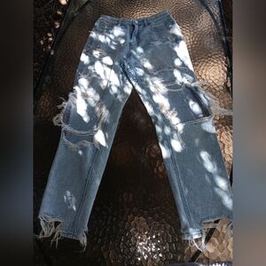 Distressed Light Blue Jeans